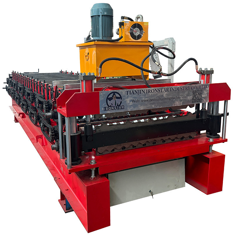 “PLC Controlled 840 Trapezoidal 836 Corrugated Double Deck Roll Forming Equipment Full Auto Metal Roof Tile Making Machine For Bolivian Construction ”