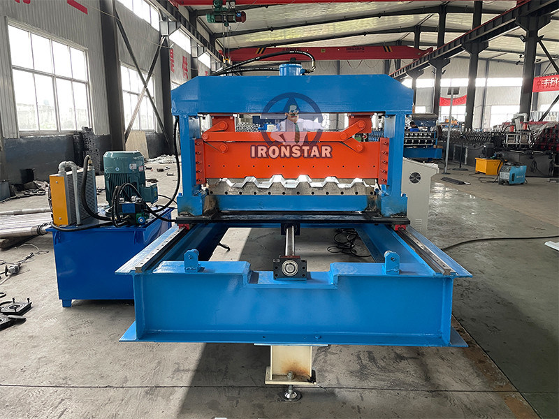 “Flying Tracking Cutting Trapezoidal Color Steel Roof Roll Forming Machine For Saudi Arabia Market High Speed Flying Tracking Cutting Trapezoidal IBR Roof Panel Roll Forming Machine For Saudi Arabia ”